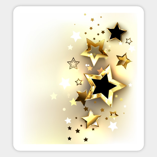 Gold Stars on a Light Background Sticker by Blackmoon9